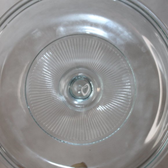 PYREX G5C BLUE TINT GLASS REPLACEMENT LID 7"d INNER RIM ROUND RIBBED 1.5qt - Picture 11 of 16